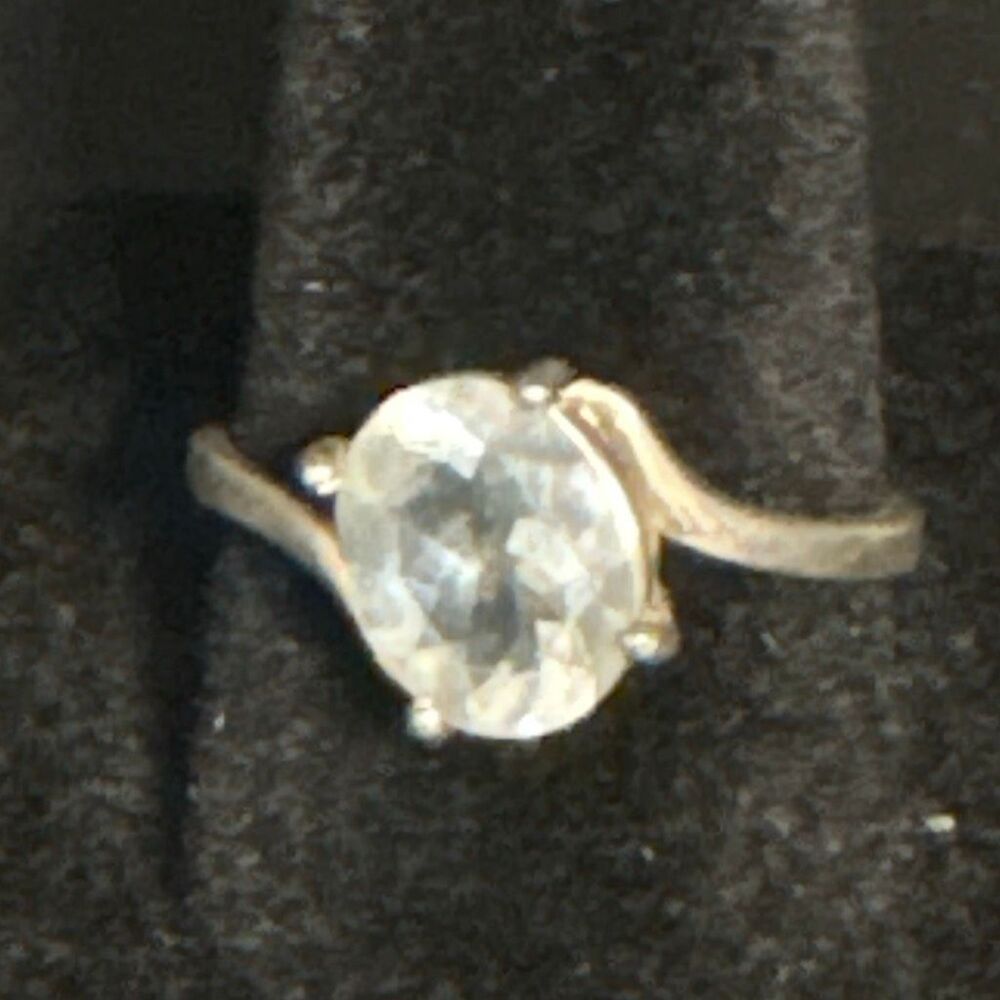 Sterling Silver and Blue Topaz Ring, size 8, NEW, Handmade